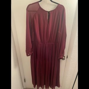 Long elegant burgundy dress
